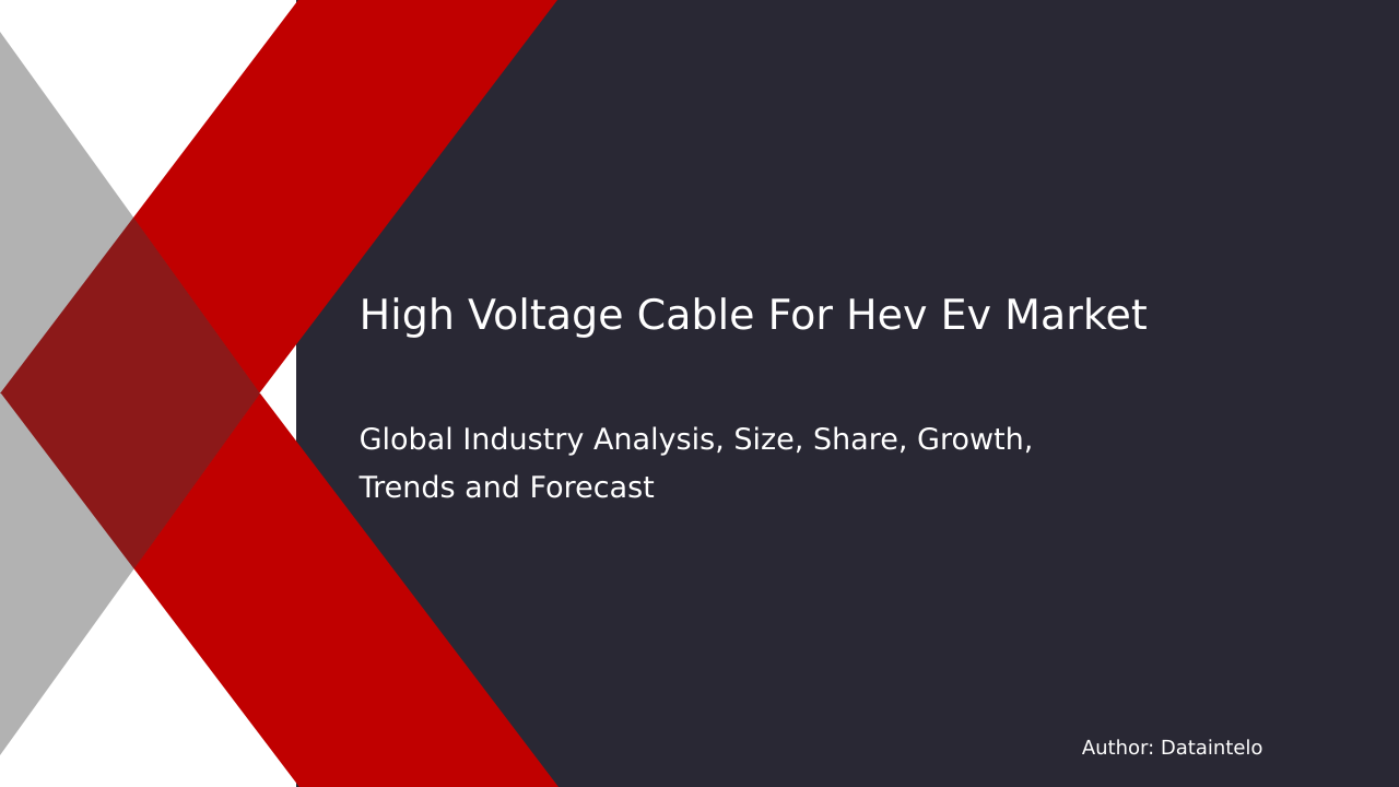 Enquiry Before Buying of High Voltage Cable For Hev Ev Market Report | Global Forecast From 2025 To 2033