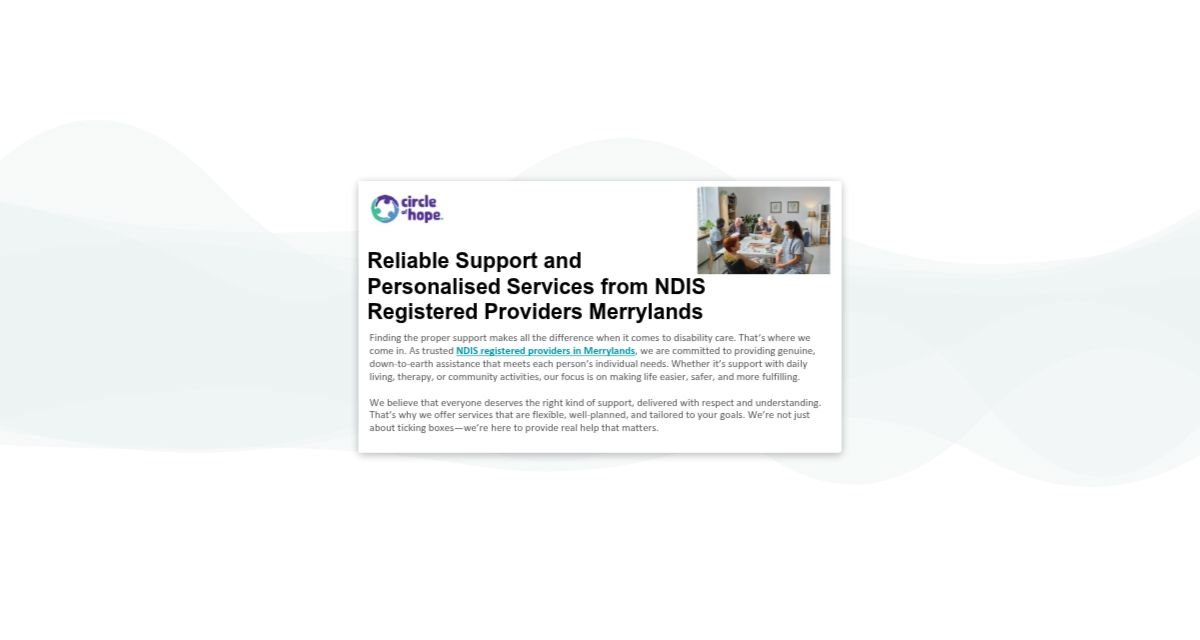 NDIS Registered Providers Merrylands : simplebooklet.com