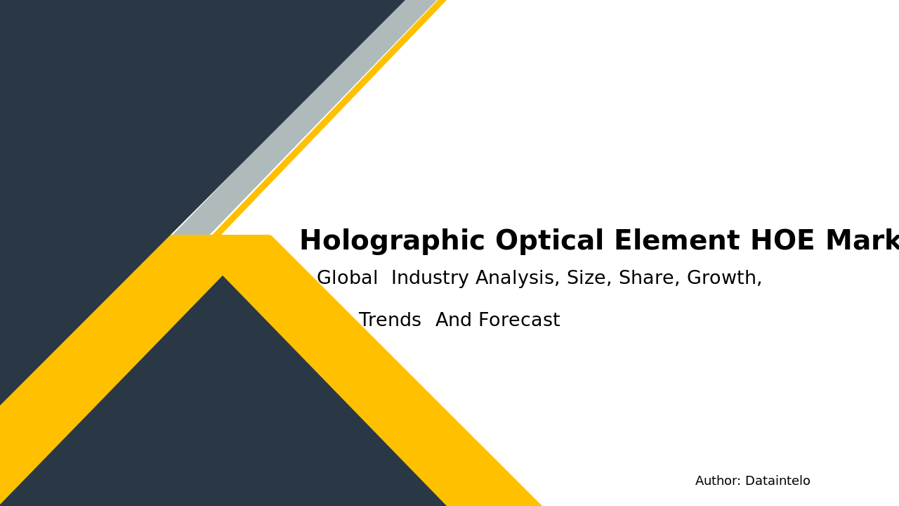 Holographic Optical Element (HOE) Market Report | Global Forecast From 2025 To 2033