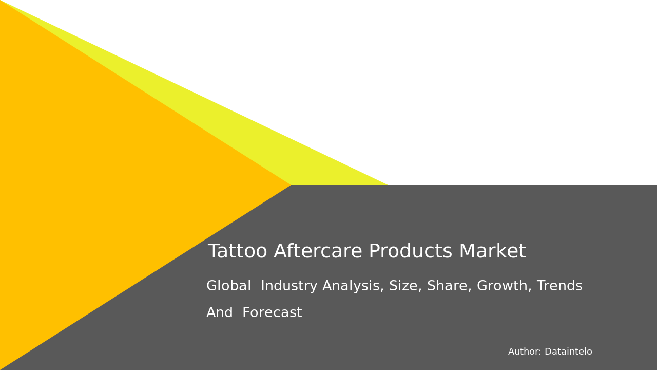 Tattoo Aftercare Products Market Report | Global Forecast From 2025 To 2033