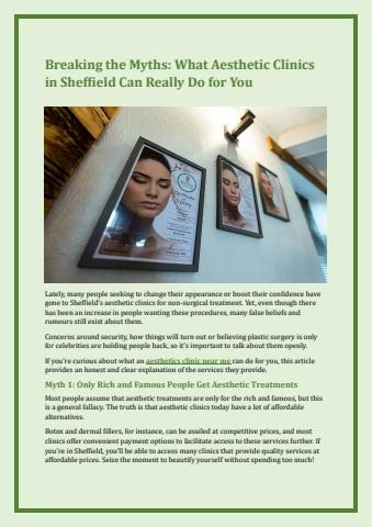 Breaking the Myths_ What Aesthetic Clinics in Sheffield Can Really Do for You