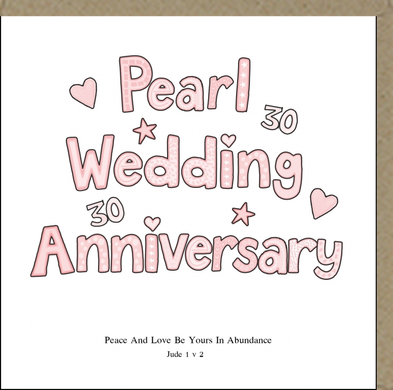 Greeting Card - Wedding Anniversary Pearl - The Christian Shop