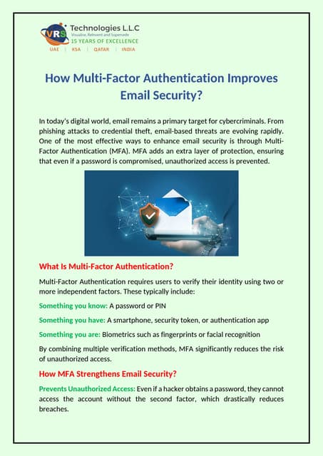 How Multi-Factor Authentication Improves Email Security? | PDF