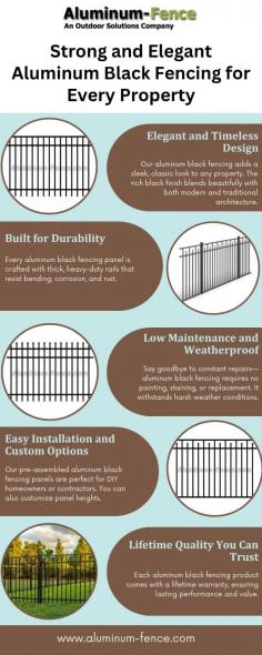 Every aluminum black fencing panel is crafted with thick, heavy-duty r