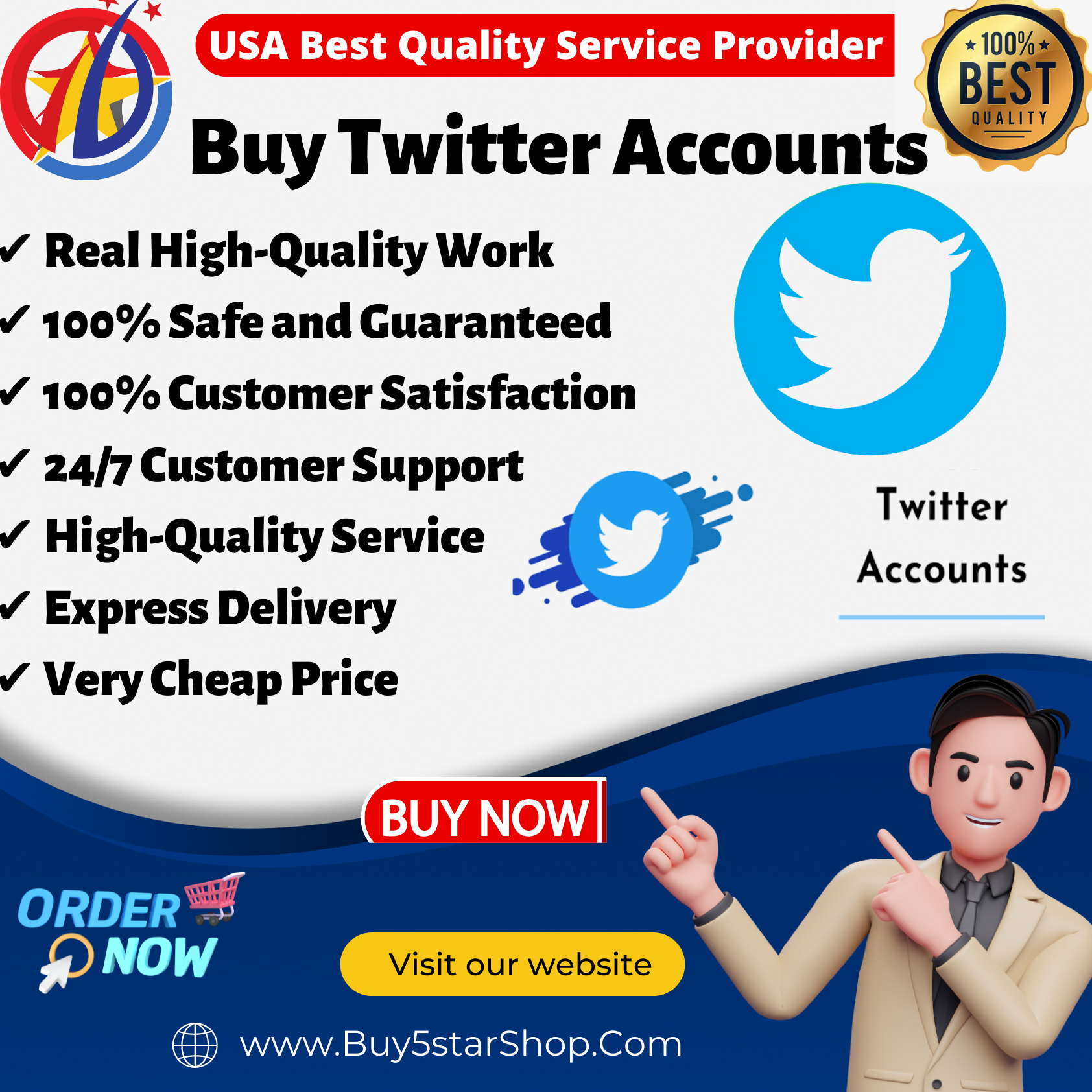Buy Twitter Accounts-100% Safe & Secure