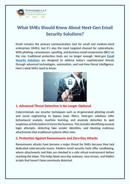 What SMEs Should Know About Next-Gen Email Security Solutions? | PDF