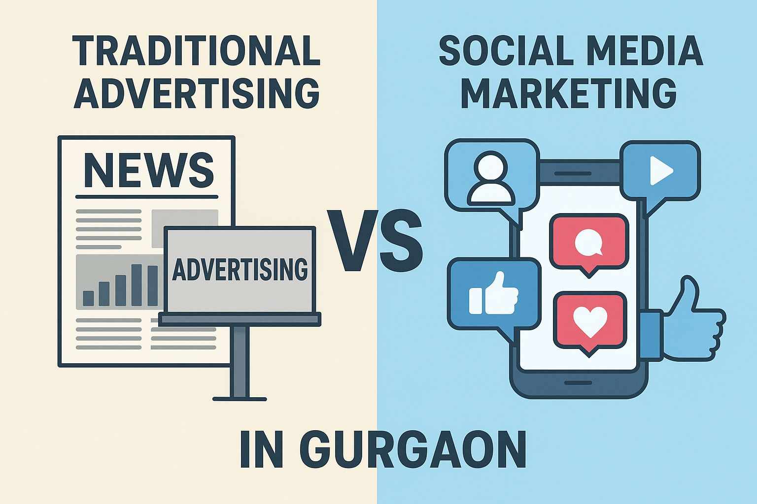 Comparing Traditional Advertising vs. Social Media Marketing in Gurgaon