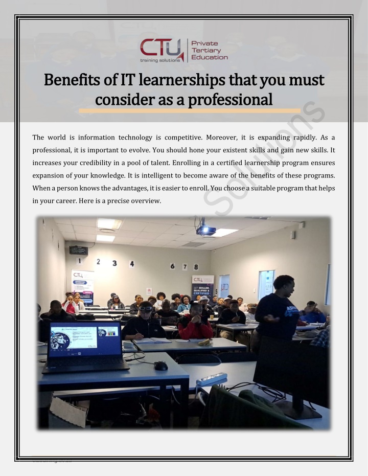 PPT - Benefits of IT learnerships that you must consider as a professional PowerPoint Presentation - ID:14646717