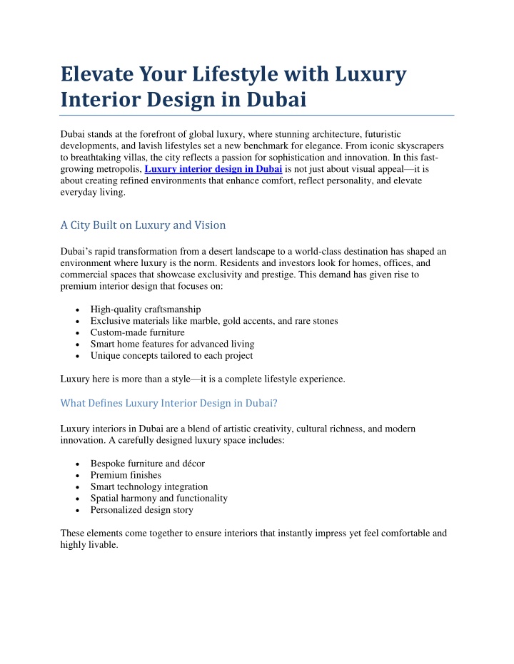 PPT - Elevate Your Lifestyle with Luxury Interior Design in Dubai PowerPoint Presentation - ID:14634756