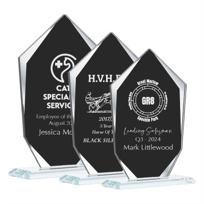 Laser Engraved Corporate Glass Plaque Gift Employee Recognition Profile Picture
