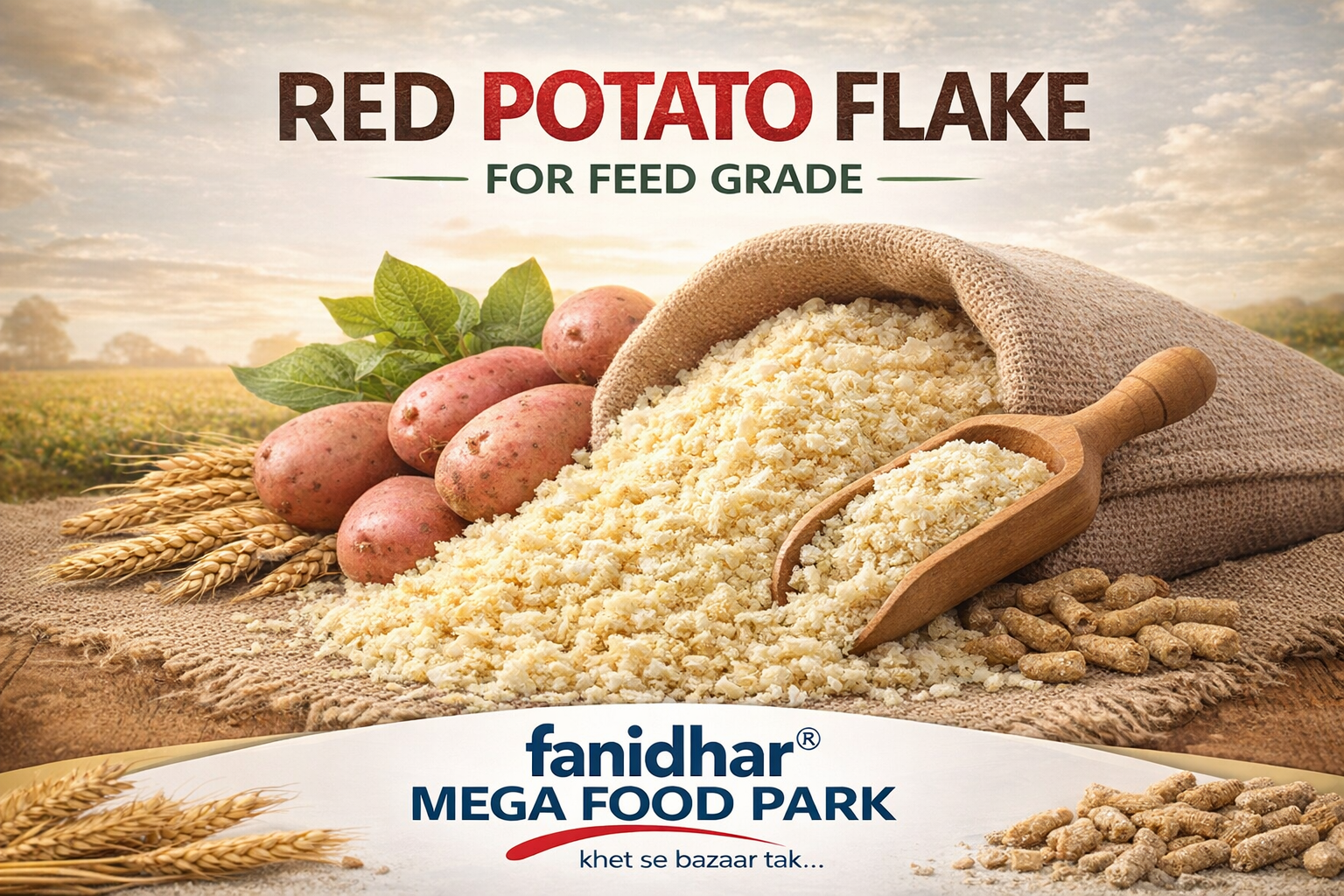 Dehydrated Red Potato Flakes – Premium Feed Ingredient