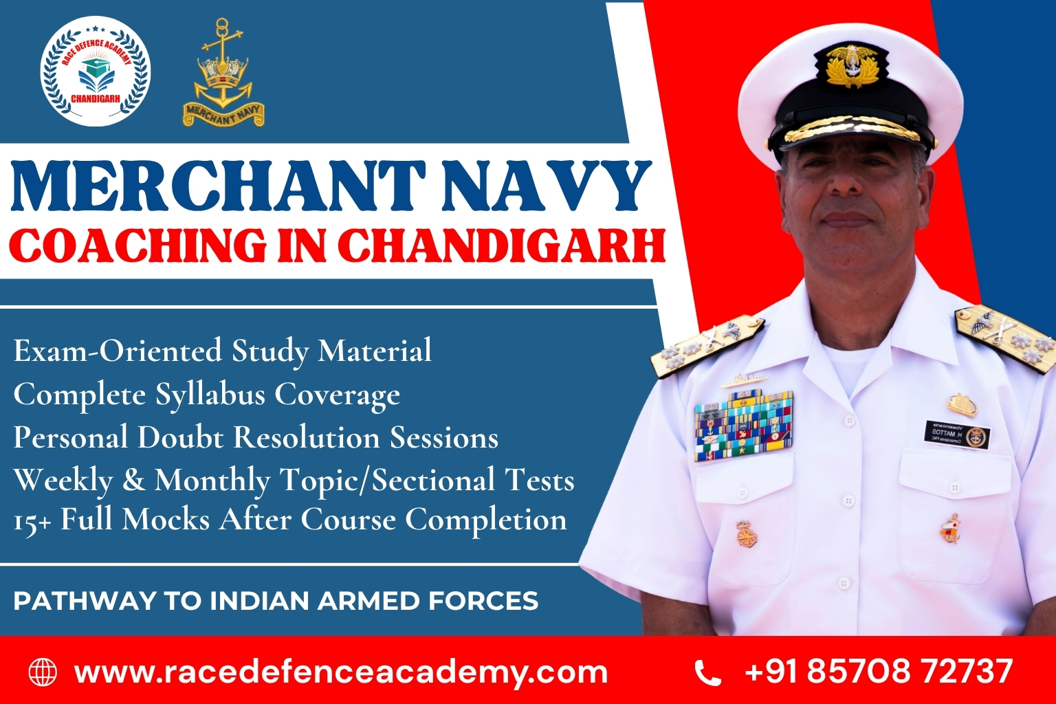 #1 Merchant Navy Coaching in Chandigarh - Race Defence Academy