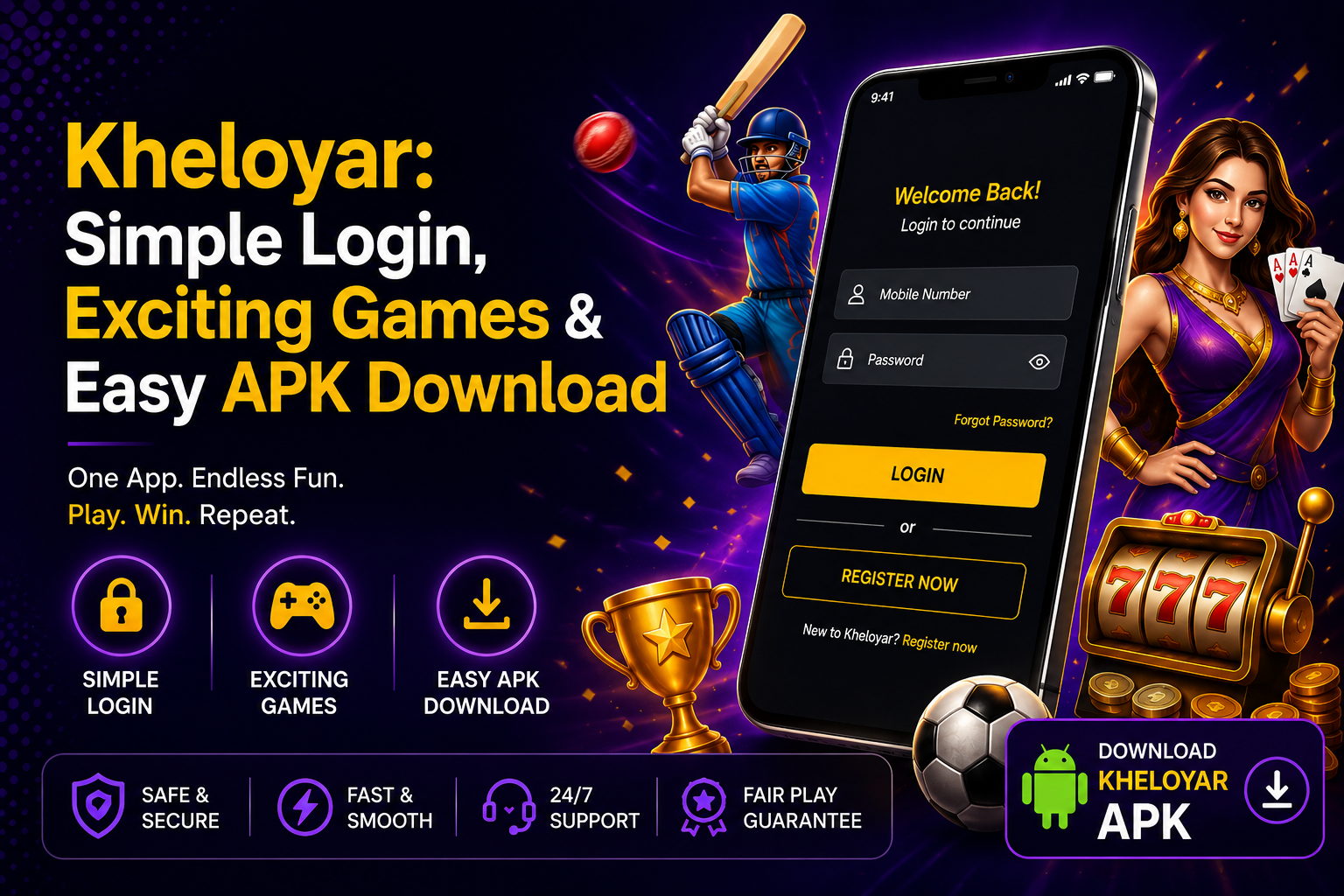 Kheloyar: Simple Login, Exciting Games & Easy APK Download - Kheloyar