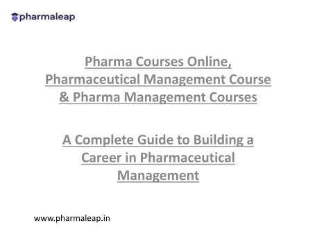 Pharma_Management_Courses_Presentation