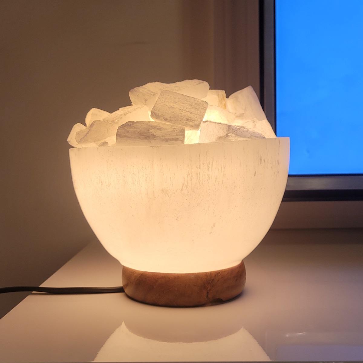 Selenite Lamp Bowl, 100% Authentic Moroccan selenite crystals - Premier Halite Inc.