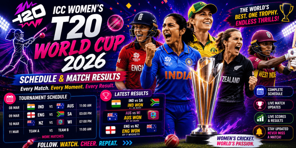 ICC Women’s T20 World Cup Schedule & Match Results