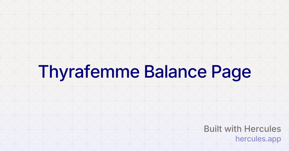 Thyrafemme Balance - Thyroid Wellness and Hormonal Balance Supplement for Women