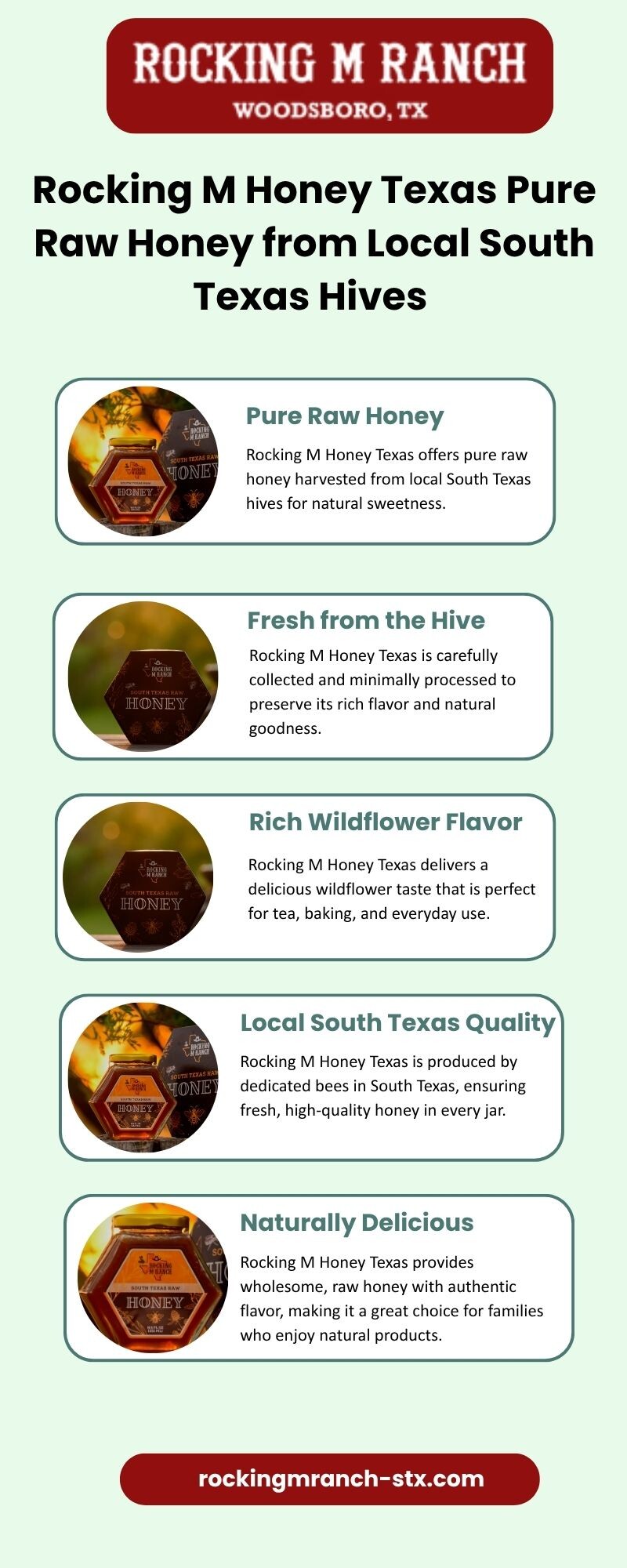 Rocking M Honey Texas Pure Raw Honey from Local South Texas Hives - Gifyu