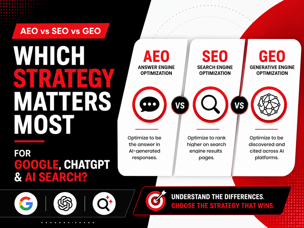 AEO vs SEO vs GEO: Which Strategy Matters Most for Google, ChatGPT & AI Search? - MOZWEBMEDIA