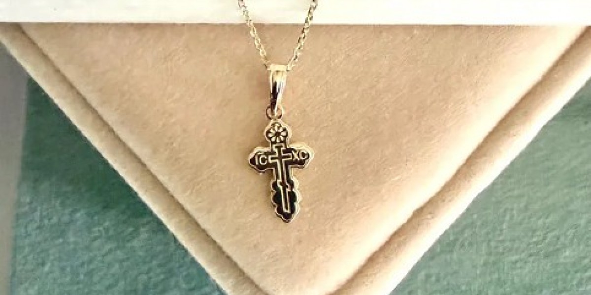 14K Gold Orthodox Cross Pendant | IC XC NIKA Jesus Crucifix Charm | Small Russian Greek Faith Neckla