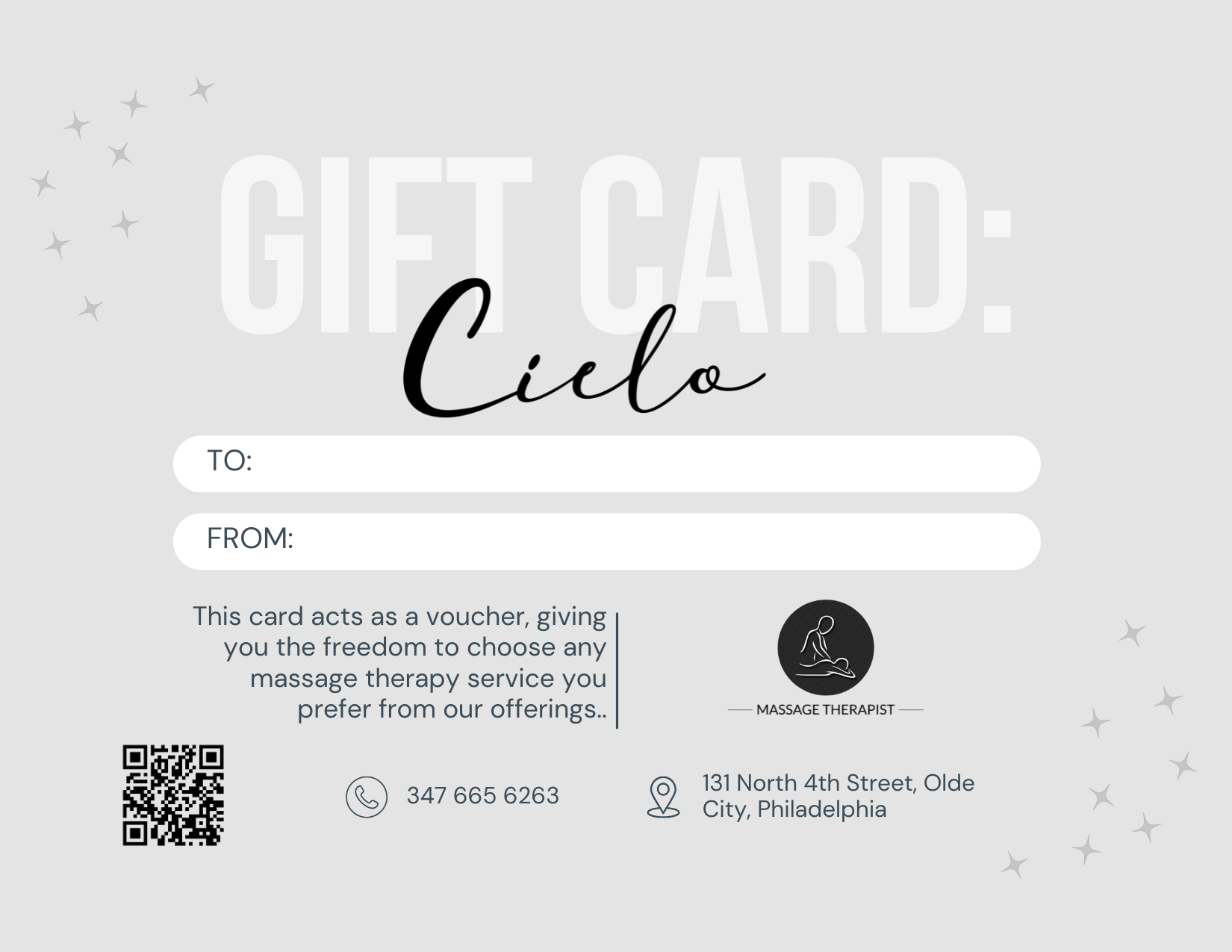 Massage Gift Card Philadelphia | Instant Spa Gift Cards