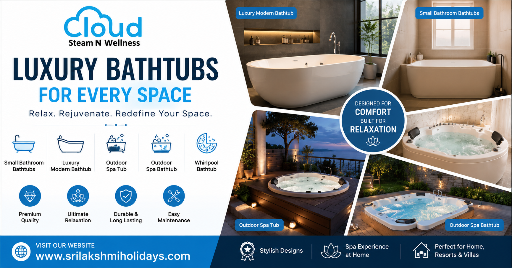 Creating a Luxurious Bathroom with the Perfect Bathtub for Your Home – cloudsteamnwellness