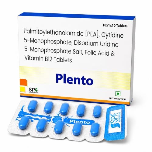 Palmitoylethanolamide Cytidine Uridine Monophosphate Folic Acid Vitamin B12 Tablets | Plento - Plenum Biotech