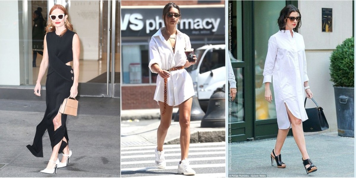 pairing the black Miu Miu shoes with a leather