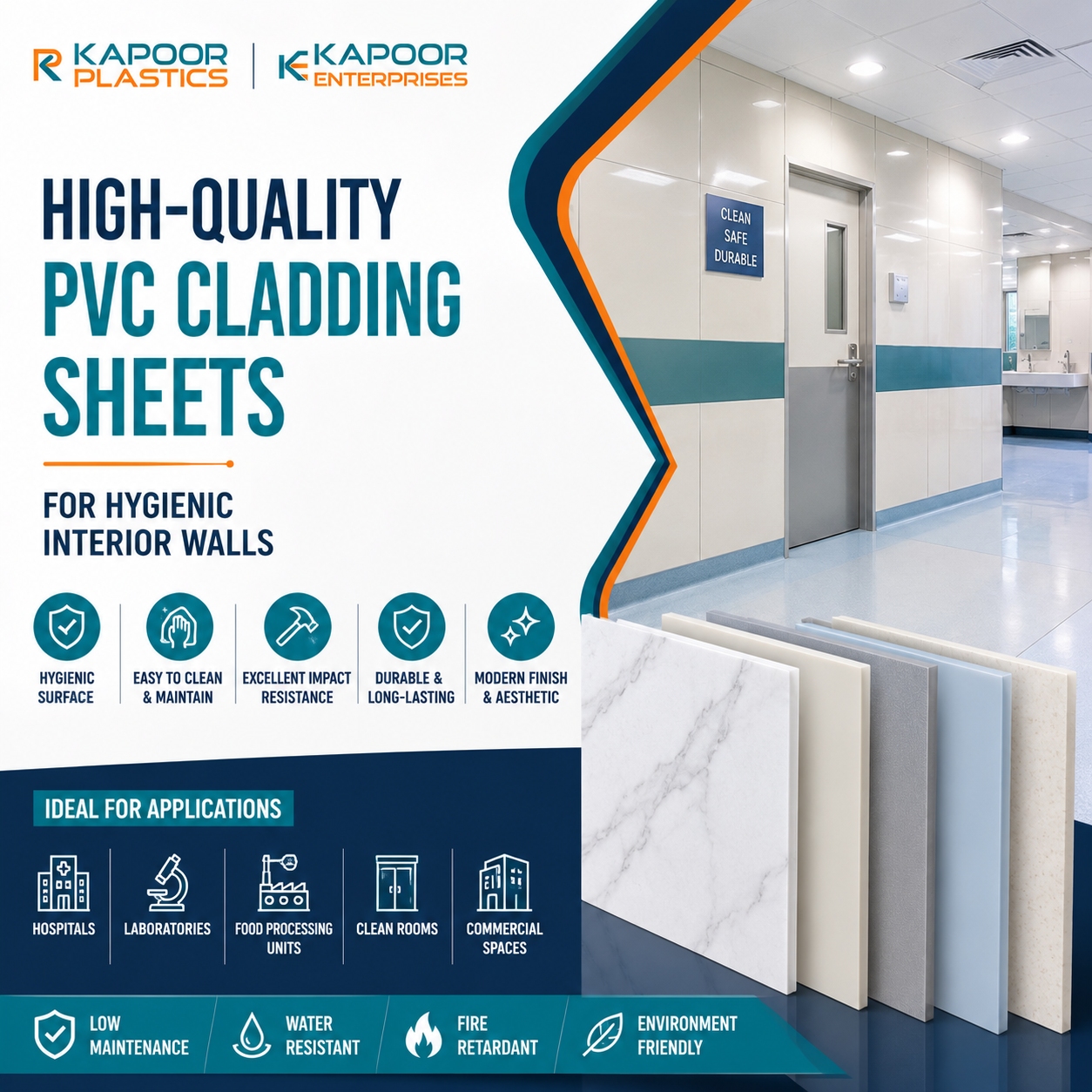 High-Quality PVC Cladding Sheets for Hygienic Inte..