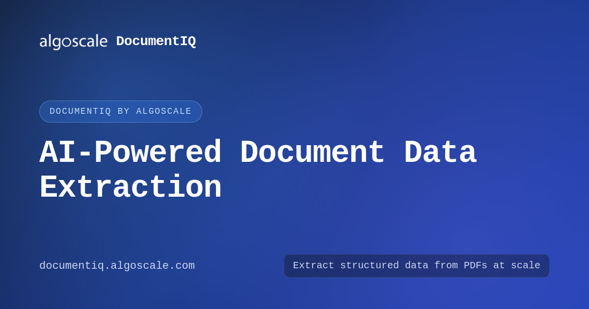 AI Document Data Extraction Software | Algoscale | DocumentIQ