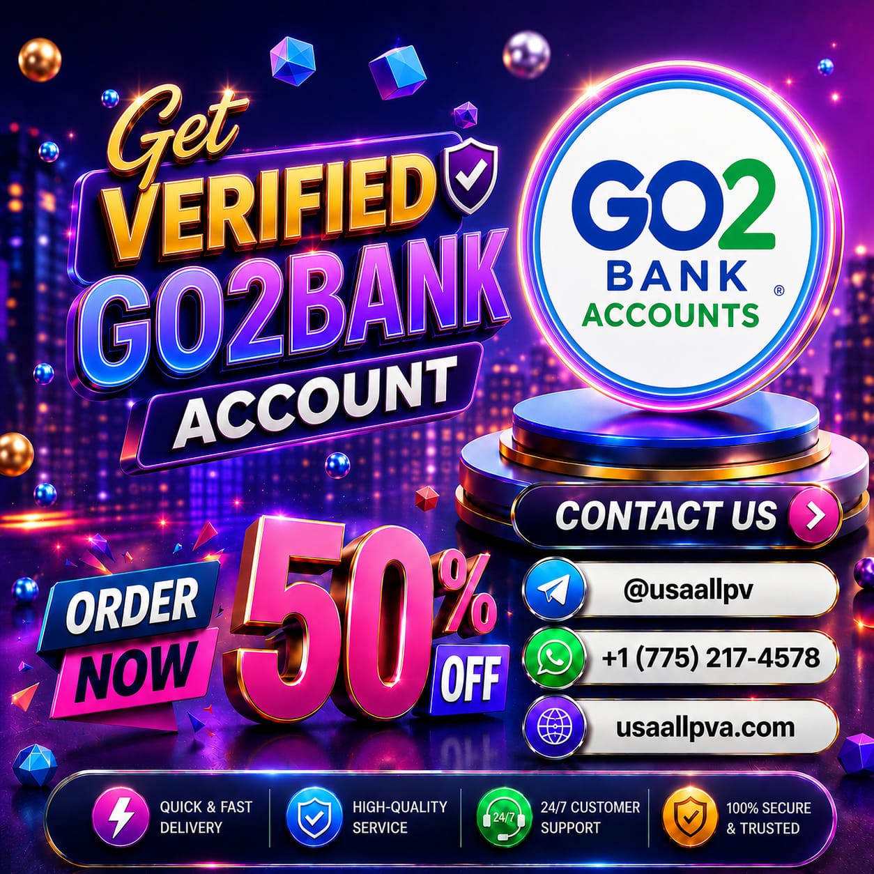 Get Verified Go2Bank Accounts -best Bulk (PVA, Old)