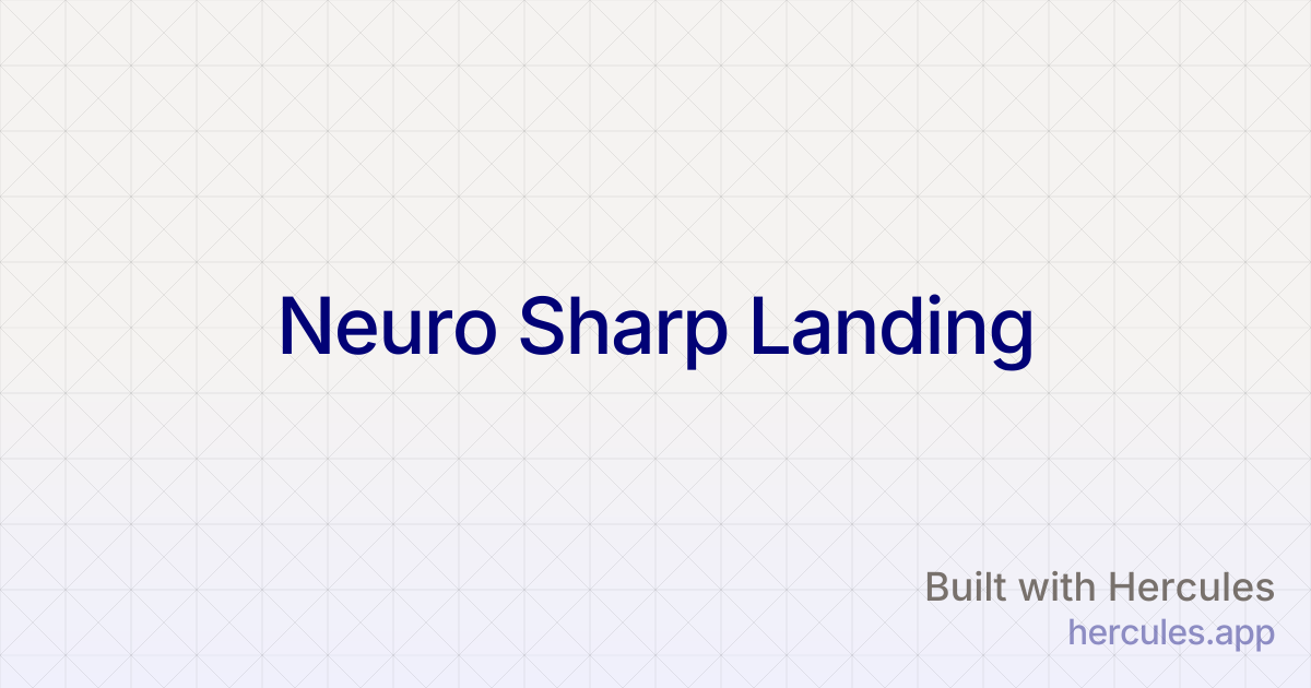 Neuro Sharp | Premium Brain Support Supplement