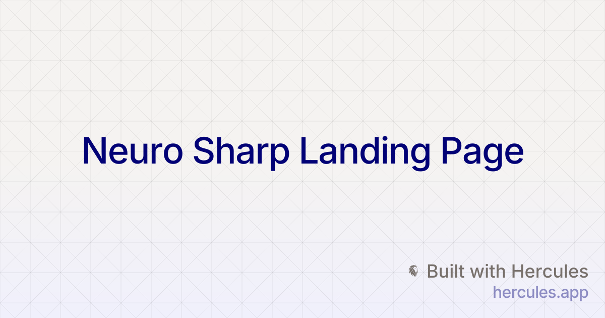 Neuro Sharp — Premium Brain Health Supplement