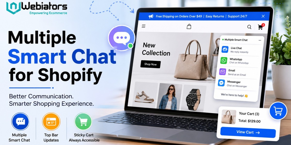 Multiple Smart Chat for Shopify: Improve Customer Support with Top Bar and Sticky Cart