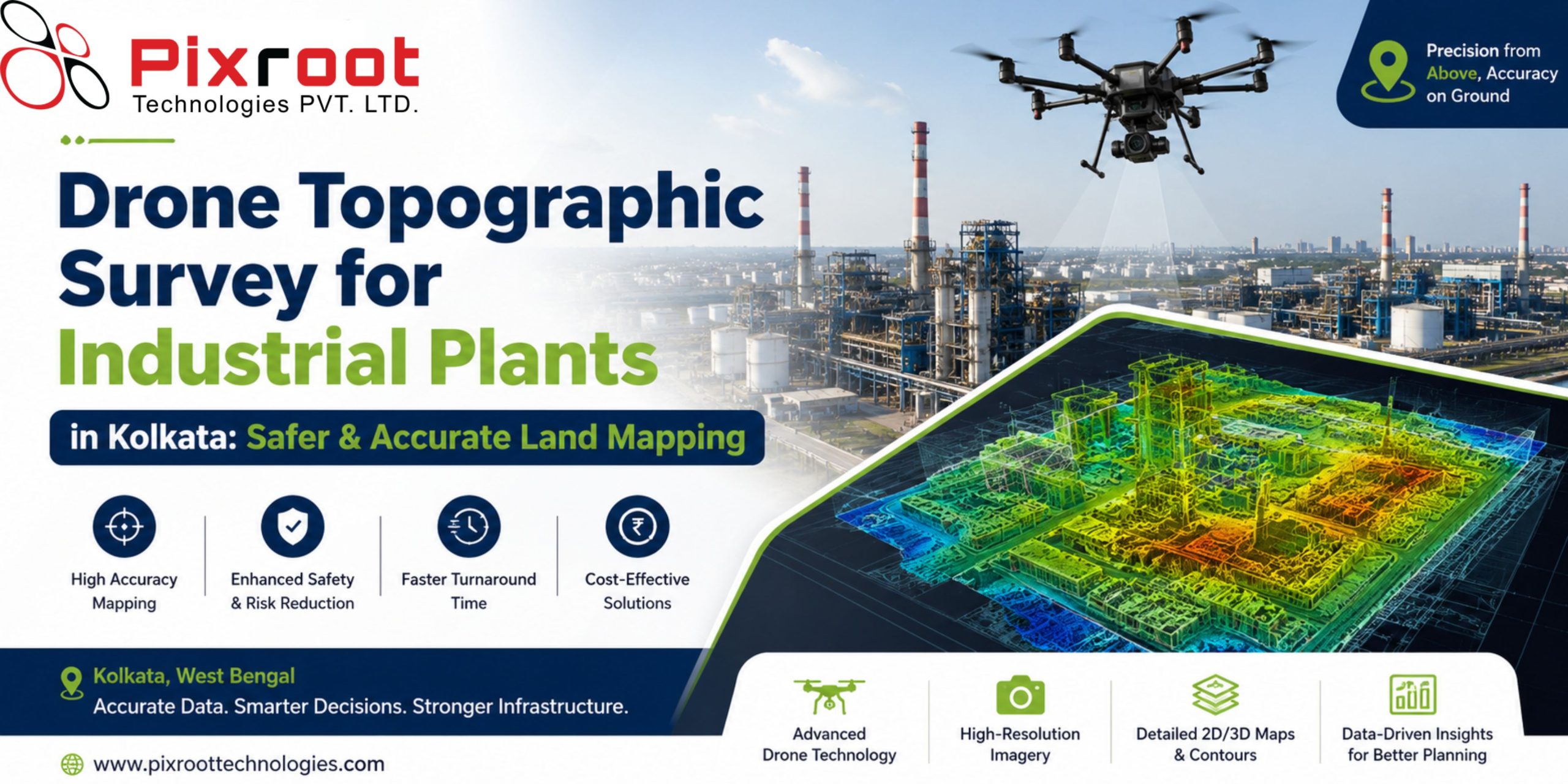 Drone Topographic Survey for Industrial Plants - Pixroot Technologies