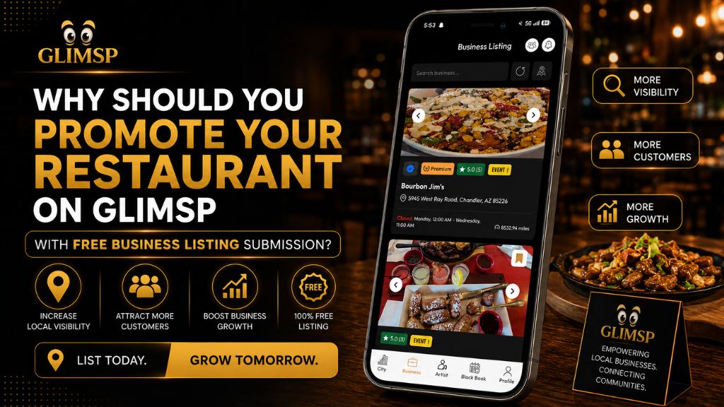 Promote Your Restaurant on Glimsp App with Free Business Listing Submission